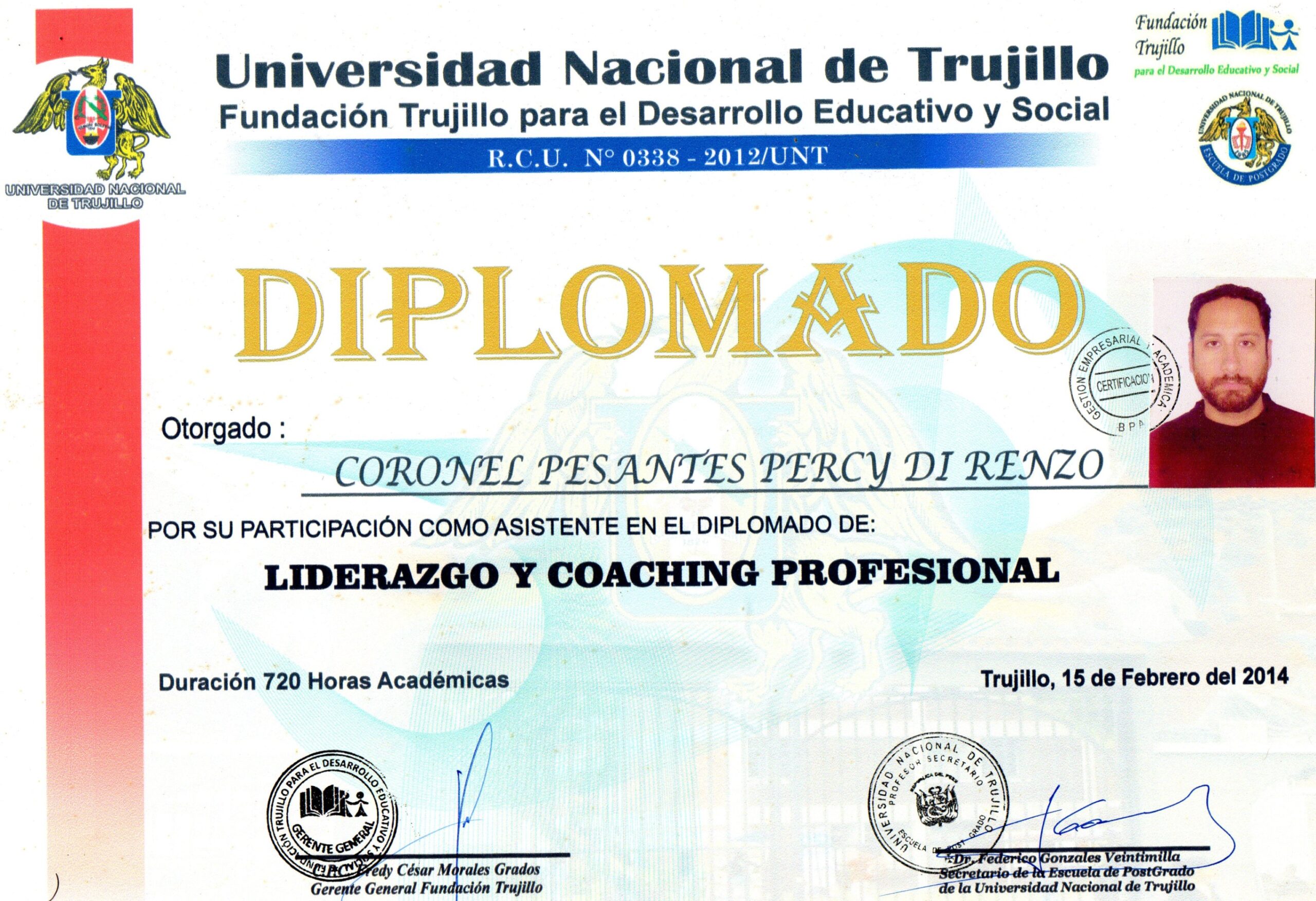 Certificación Profesional Percy Coronel 1